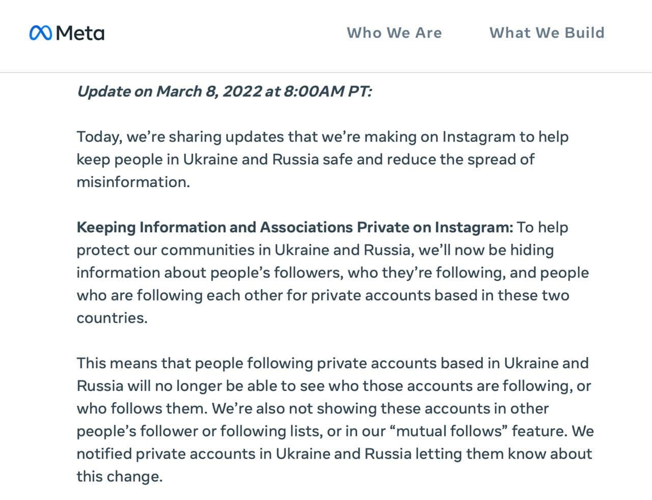 Instagram перестанет показывать подписчиков и подписки пользователей в РФ и Украине