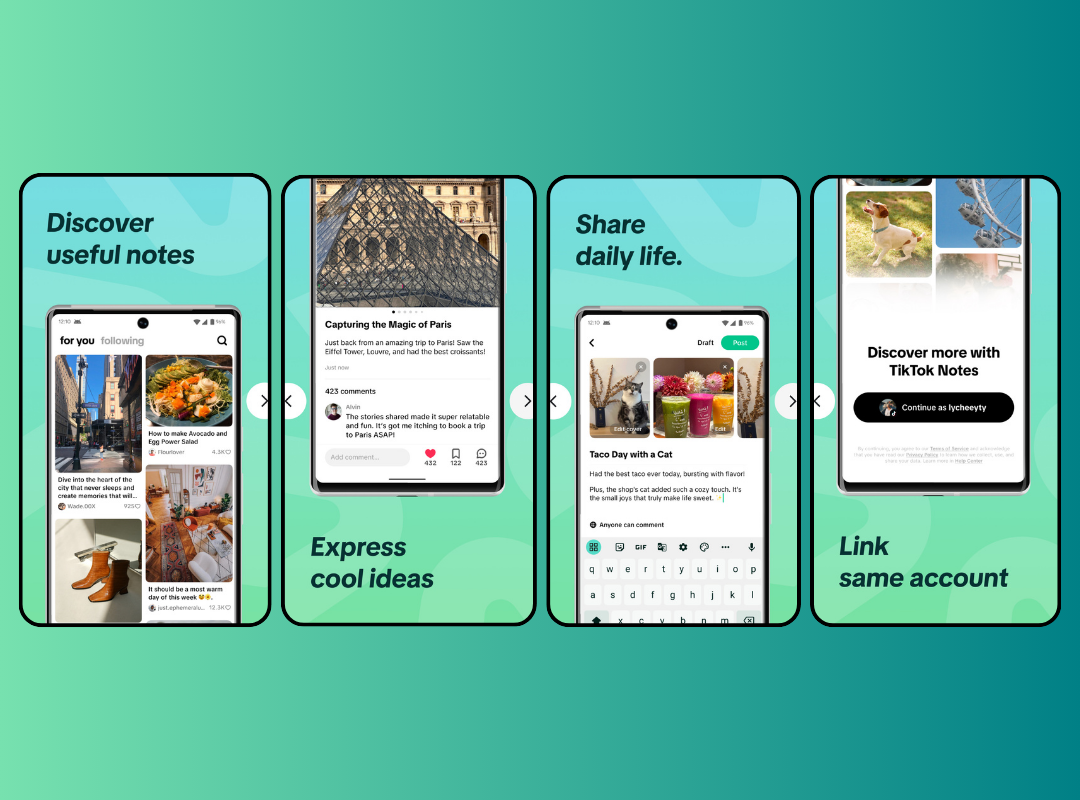 TikTok регистрирует товарный знак Notes в России
